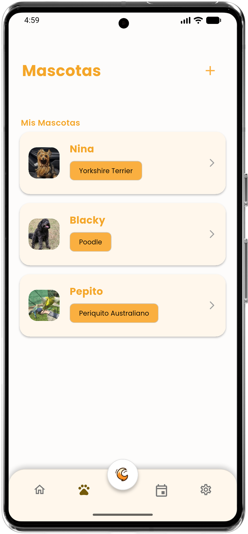 Pantalla de mascotas QuickyTail